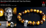 Saito - Skull (Silver 925) w/Bonji with Tiger Eye Rosary　