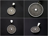Saito - Heart Sutra Extra Small Round Shape Silver Pendant Top (Silver 950)