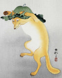 Ohara  Koson - Odoru Kitsune  (A dancing fox) - Free Shipping