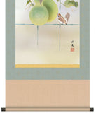 Sankoh Kakejiku - H30A3-058  Roku Hyou (Gourd & Sparrow) - Free Shipping