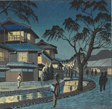 Asano Takeji - TA18 Kiyamachi  浅野竹二木版画 TA18 木屋町 - Free Shipping