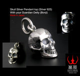Saito - Skull Silver Pendant top w/ Bonji (Silver 925)