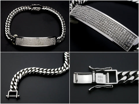 Men's 12mm Platinum Curb Link Bracelet – Hamra Jewelers