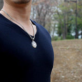 Saito - Family Crest Type - Octagon shape Pendant top Silver 925 Size XL