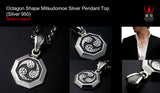 Saito - Octagon Shape Mitsudomoe Silver Pendant Top(Silver 950)