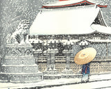 Kawase Hasui - #HKS-3  Ueno Toshogu no Yuki  (Snow at Ueno Toshogu Shrine) - Free Shipping