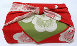 Isamonyou -  Double-Sided Dyeing Plum R&G チーフ 伊砂文様 両面 梅 アカ/グリーン - Furoshiki (Japanese Wrapping Cloth)