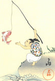 Ogata Korin - #5 Ebisuson tai tsuri zu - Japanese Woodblock Print - Free Shipping