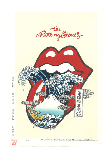 The Rolling Stones　富嶽大舌景～赤舌～    Akajita (Limited Edition 200 Sheet only) - Shipping Free