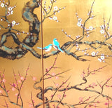 Tominaga Jyuho - Japanese Traditional Hand Paint Byobu (Gold Leaf Folding Screen) - X109 - Free Shipping