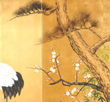 Tominaga Jyuho - Japanese Traditional Hand Paint Byobu (Gold Leaf Folding Screen) - X115 - Free Shipping