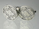 Saito - GENROKU (Seigaiha Pattern) Silver Cuffs (Silver 950)