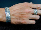 Saito - Rise Dragon-R Silver 950 Bangle with Bonji
