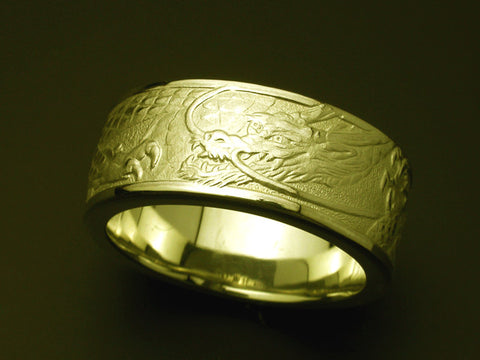 Saito - Rise Dragon - L Silver Ring (18Kt Gold)