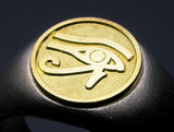 Saito - Egyptian motif   EYE OF Horus - Restoration and Healing 18Kt emblem Amulet Silver Ring