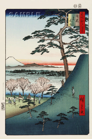 Utagawa Hiroshige - No.025 The Original Fuji in Meguro - One hundred Famous View of Edo - Free shipping